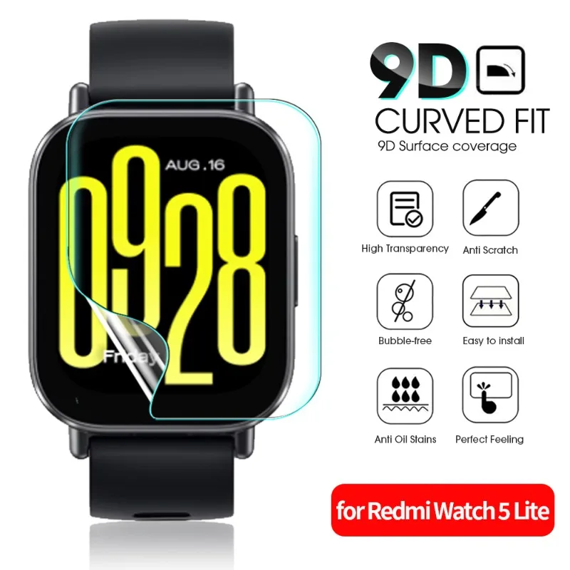 5-20PCS Soft TPU Hydrogel Film For Redmi Watch 5 Lite HD Clear Anti-Scratch Full Cover Screen Protector Film For Watch5 Lite