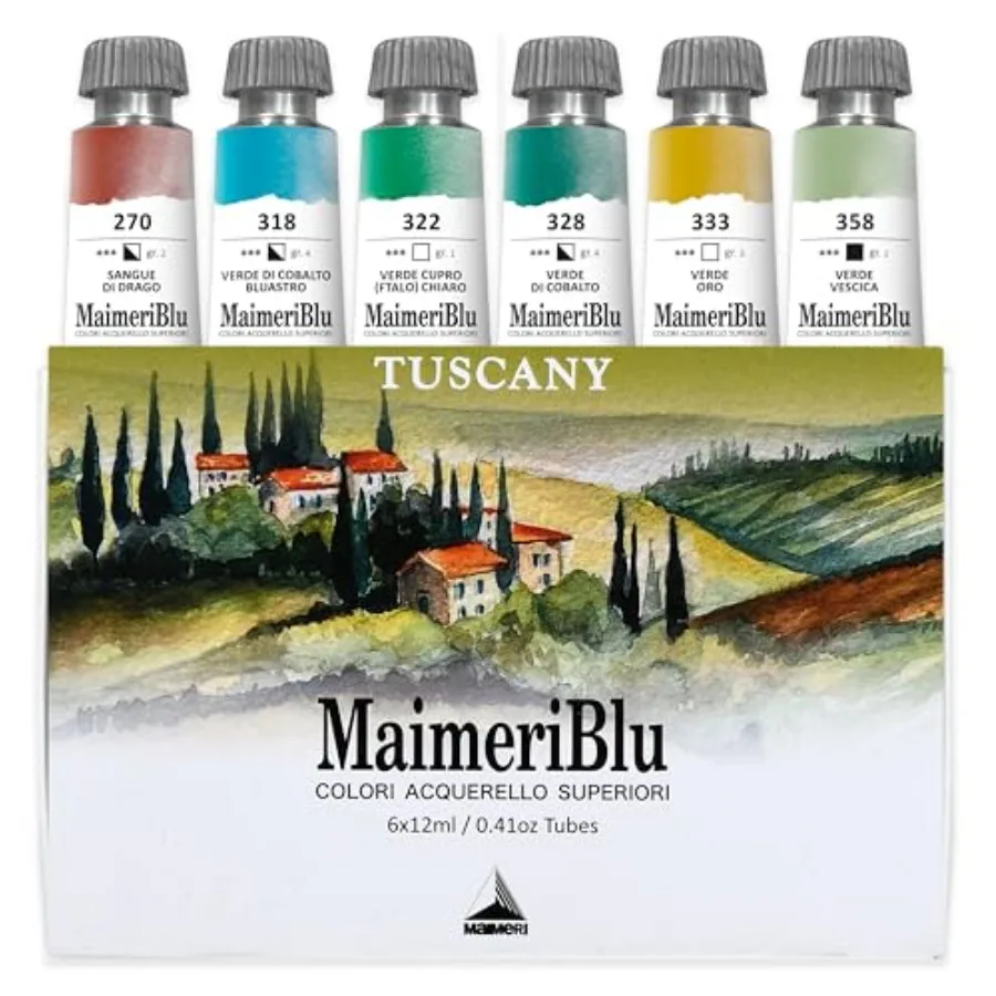 

Набор акварельных красок Blu, тематическая серия «Тоскана», 12 мл, 6 тюбиков, разные цвета, 1 упаковка