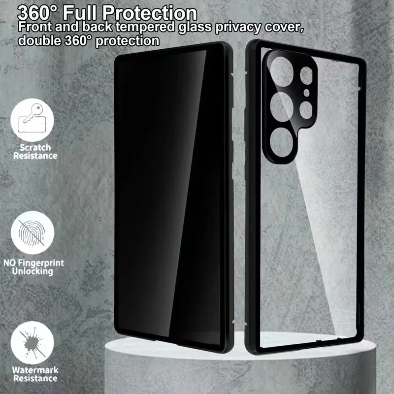 

Double-Sided Glass Magnetic Case For Samsung Galaxy S24 S22 Plus S23 S25 Ultra Anti Peeping spy Privacy Protection Cover Cases