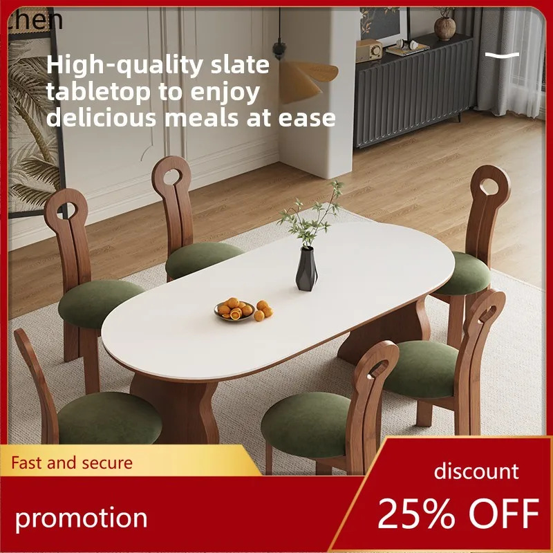 

HT Modern minimalist light luxury Internet celebrity dining table simple family dining table and chair combination