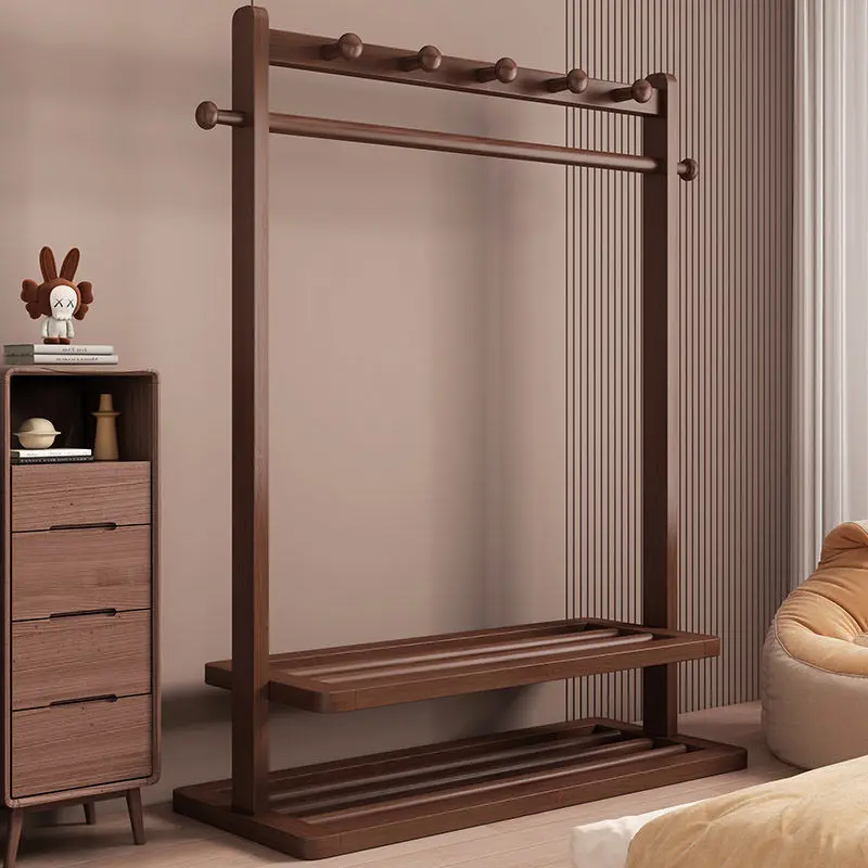 

Chinese style, homestay, storage, mobile, hanger, solid wood, floor, bedroom, simple, modern