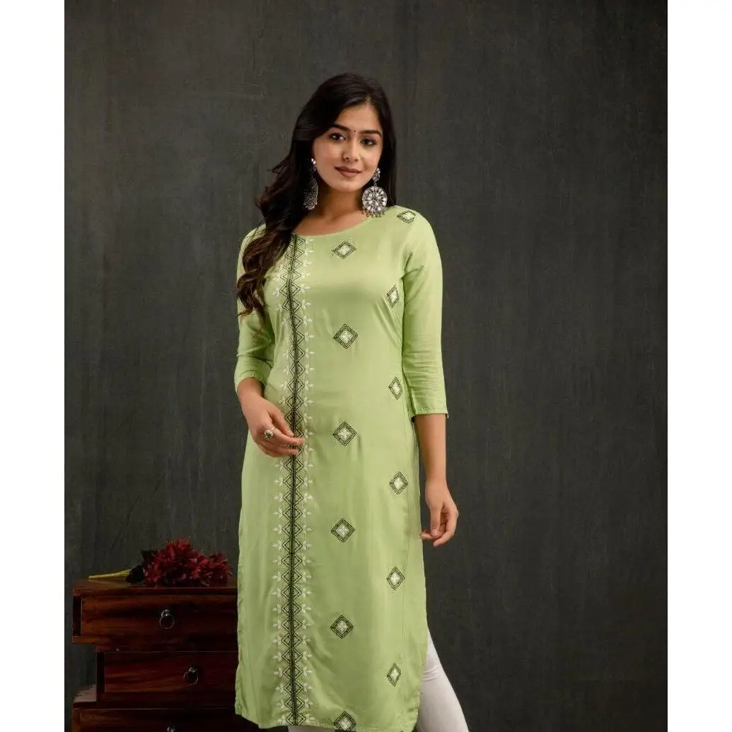 Women Kurt Casual Dress Long Sleeve Straight Casual Ethnic Flower Mandarin O-Neck Round Regular Size  Design Suitable