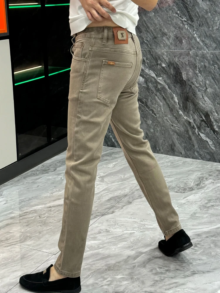 

Casual Slim Fit Men's Jeans Elastic Straight Leg Pants Spring Summer Fashion Simple Net Version Youth Wear Daily Leisure