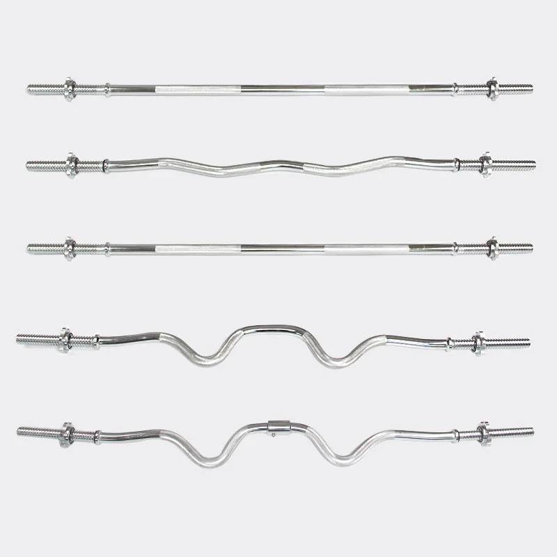 Commercial Gym Chrome Barbell Bar for Powerlifting Workout Training Curved Threaded  Weights on Sale