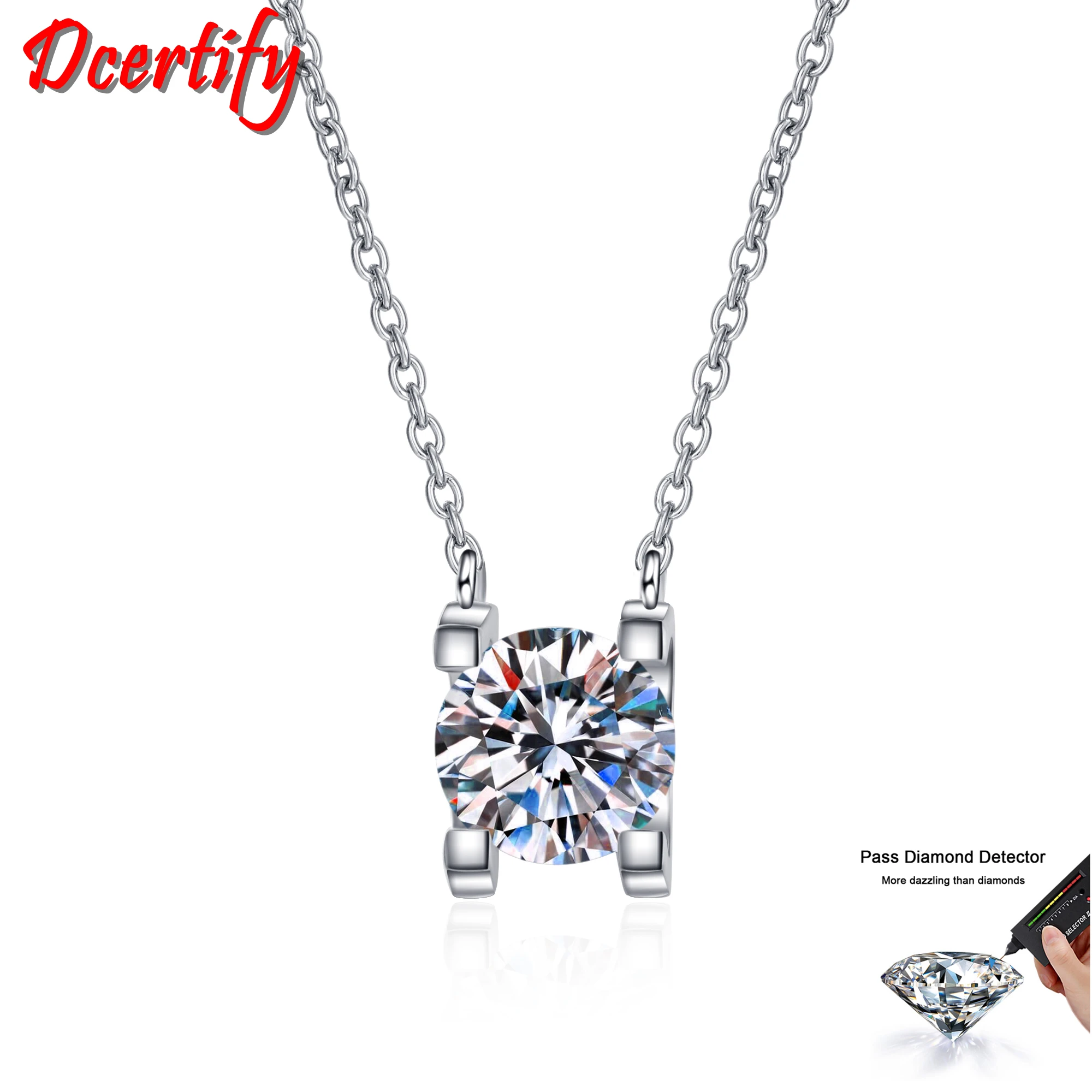 Original White Gold 10K Necklace Test Natural D Color Moissanite Pendant Necklace Women Wedding Anniversary Birthday Gifts