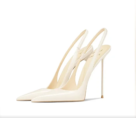 

Autumn new elegant toe shoes with white pointed toes and slim heels, women's gentle and versatile, showing off their temperament