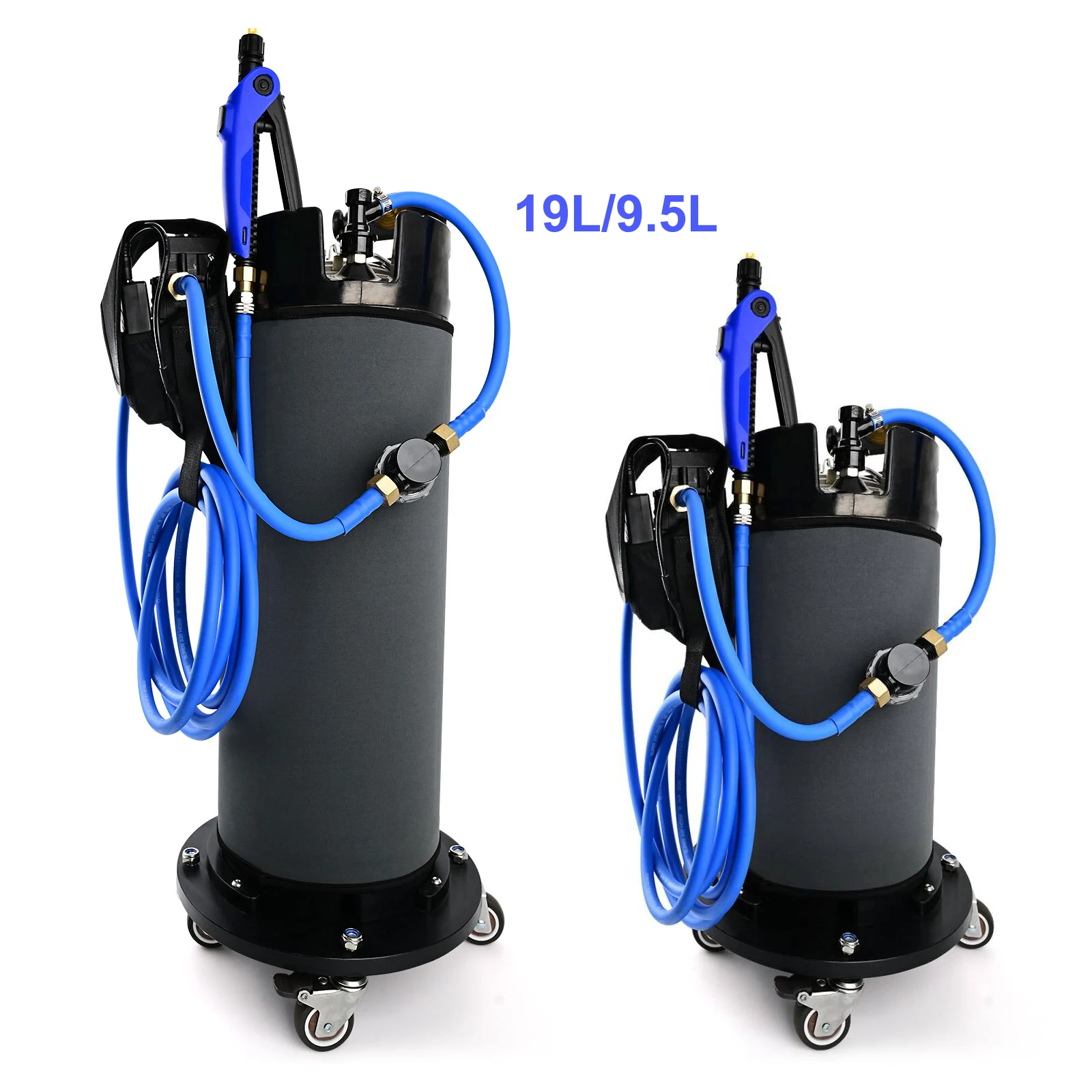 FOSHIO PPF Tint Keg Tank With Rotatable Wheel Trolley Base Car Vinyl Wrap Automotive Wash Cleaning Pressure Sprayer Water Bucket