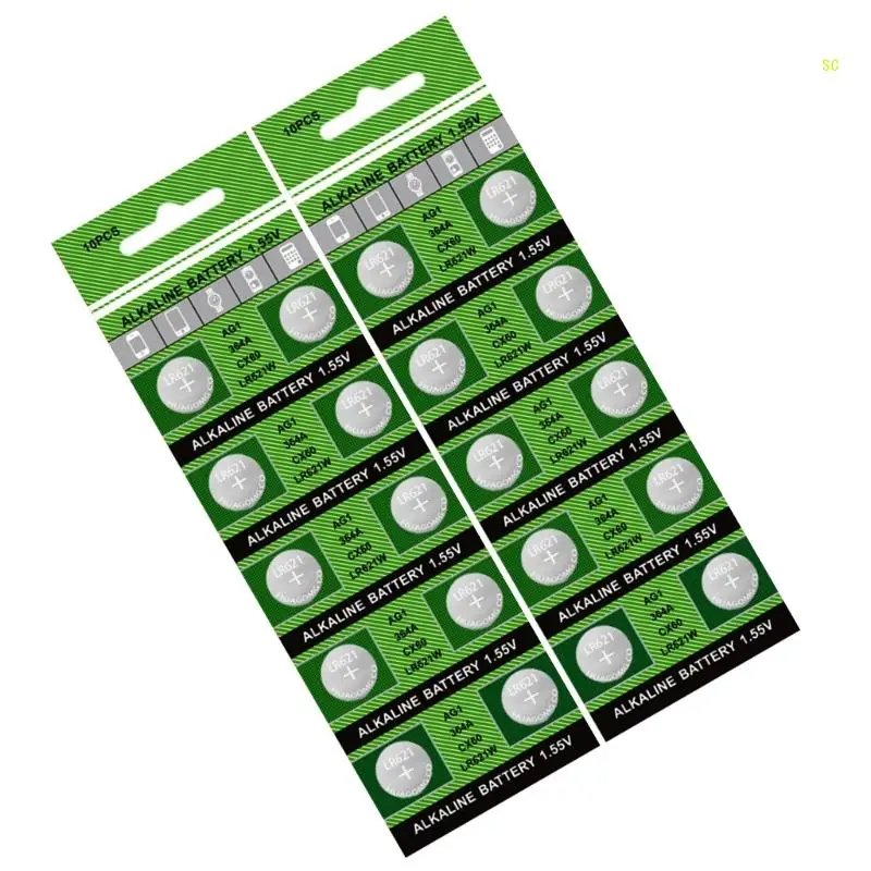 20pc/10pc High Capacity AG1/364/LR621 Button Cell Batteries for Lasts Electronic Device Use Power Supply Battery Dropshipping