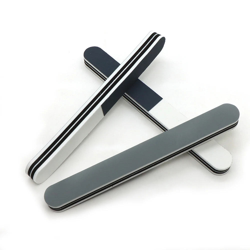 3/5 pçs preto branco cinza em linha reta arquivos de unhas buffer tira moagem unhas manicure ferramentas estilista suprimentos polimento arquivos conjunto