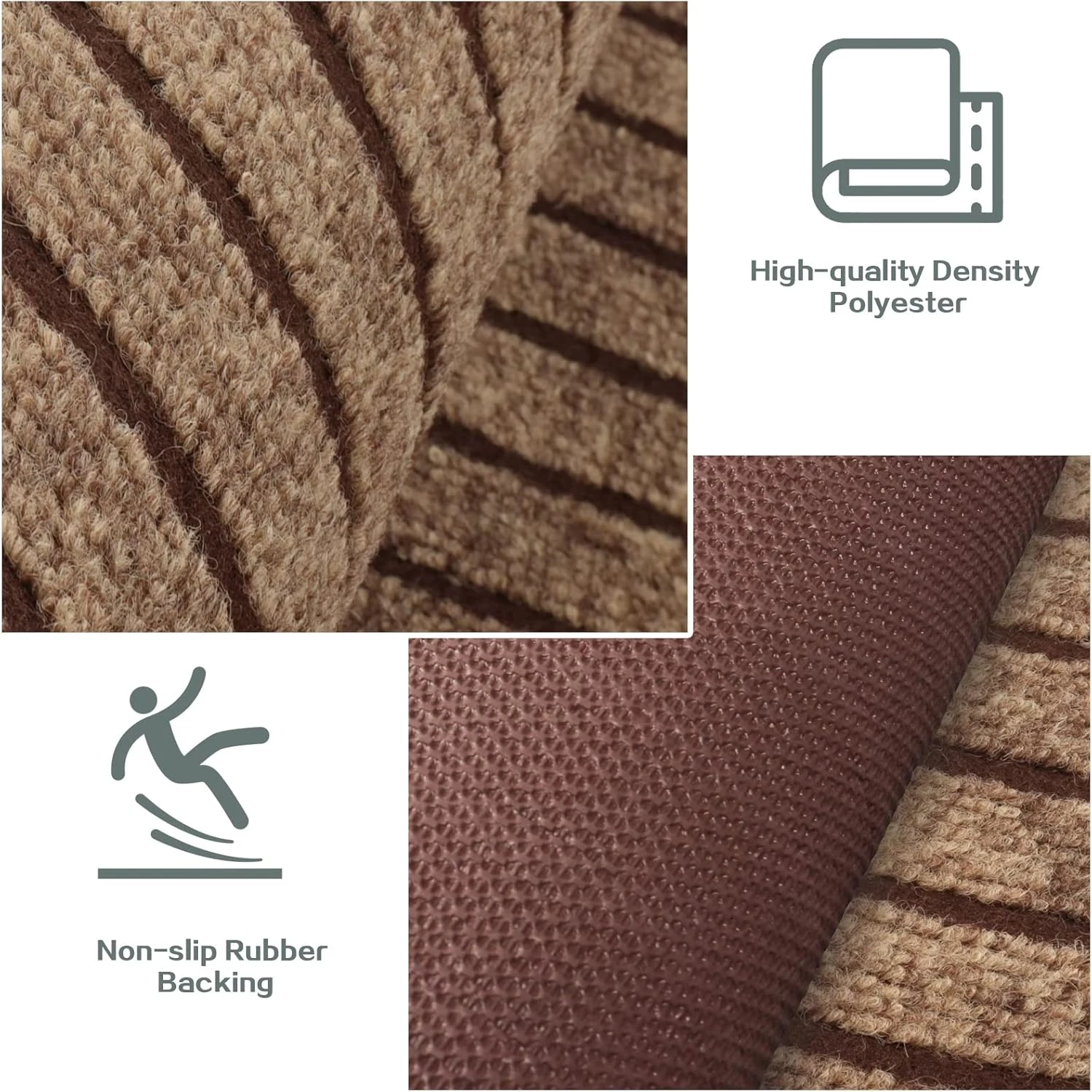 سجادة باب مخططة منزلية، سجادة أرضية المطبخ، غير قابلة للانزلاق ومقاومة للماء، سهلة التنظيف، يمكن تخصيص القطع المجاني