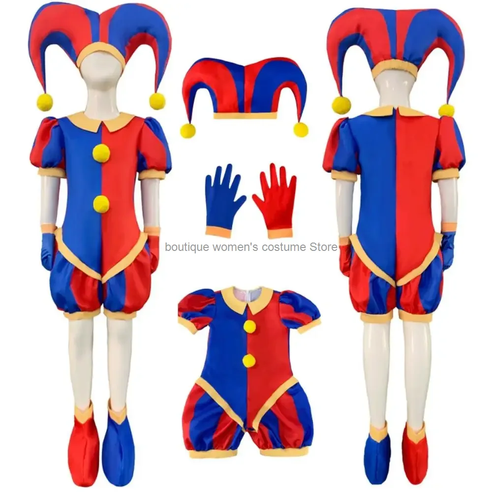 Clown Cosplay Costume Anime The Amazing Digital Circus Bodysuit For Kids Adult Clown Halloween Christmas Party Funny Costume