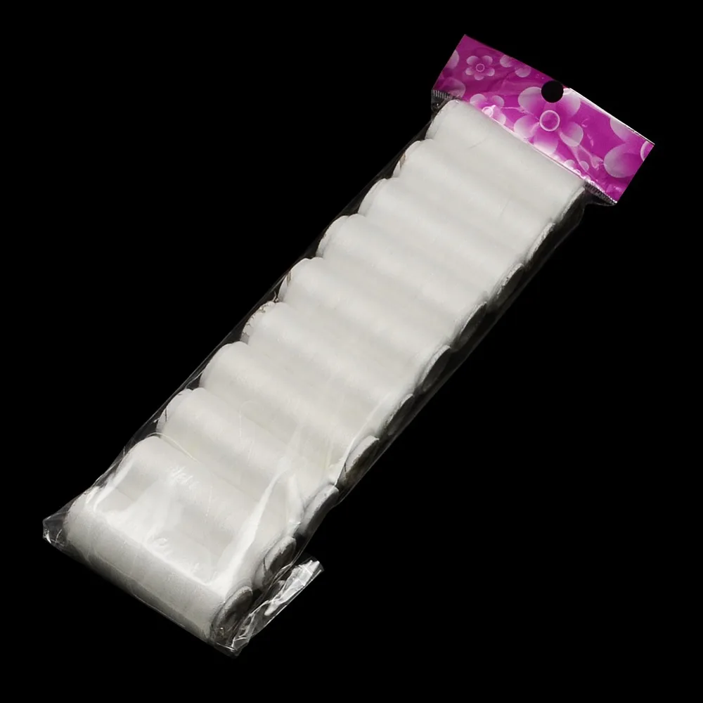 

402 шнуры для швейных ниток из полиэстера для ткани или рукоделия, белые, 0,1 мм, около 120 м/рулон, 10 рулонов/пакет