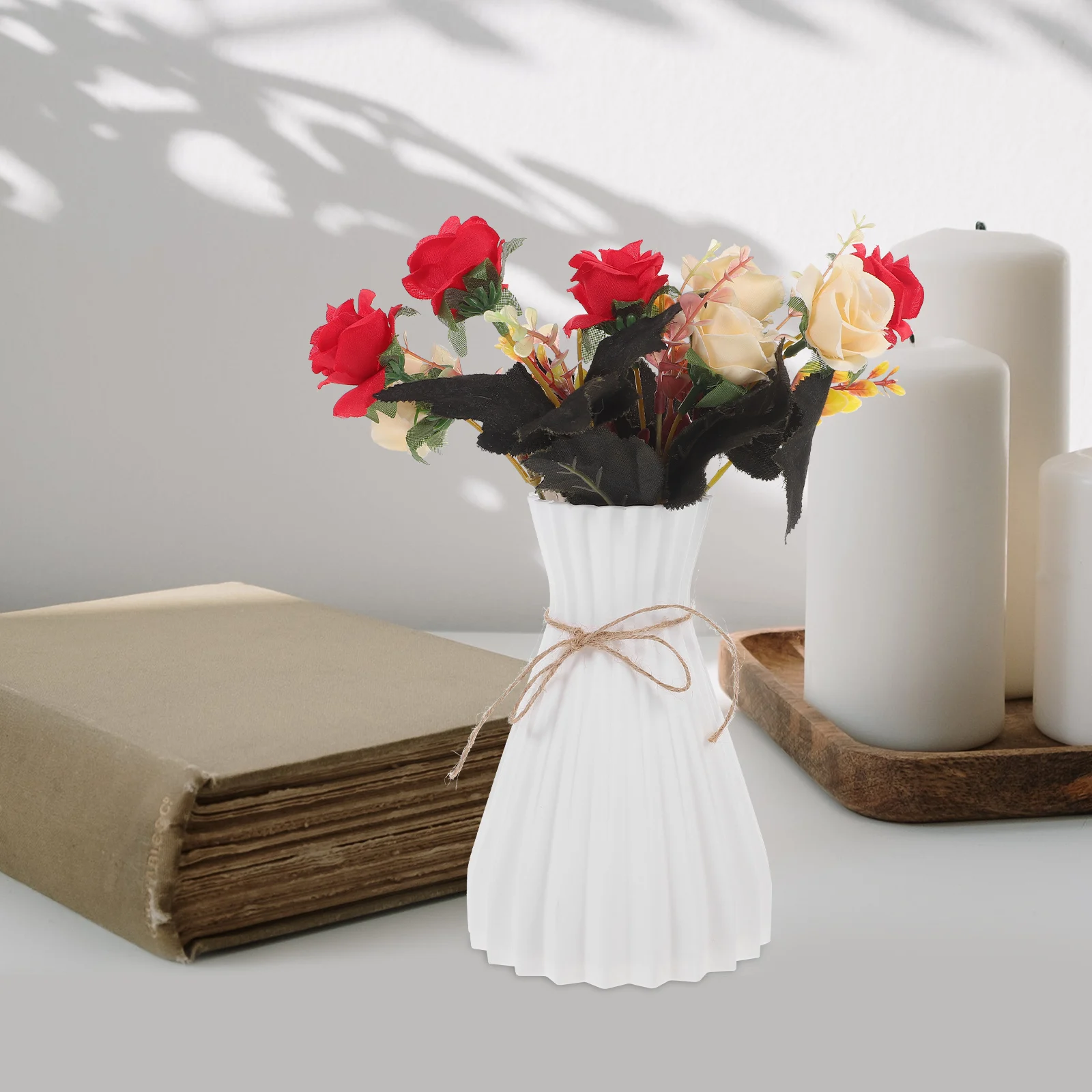 

Modern Plastic Flower Home Decor Room Reusable For Dry Fresh Flowers Desktop Bookshelf Decor Indoor Centerpiece