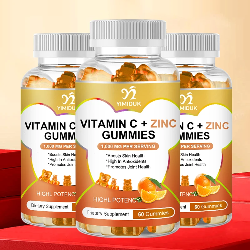 

Vitamin C Gummies 1000mg – Chewable Multivitamin for Adults & Kids with Zinc for Immune & Collagen Support – Maximum Strength
