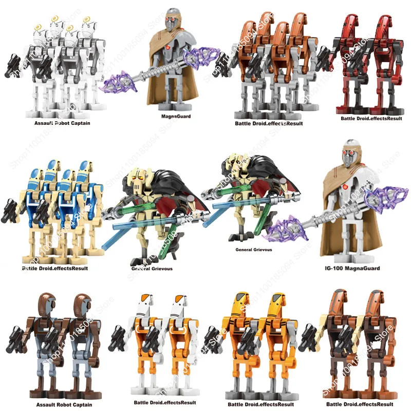 Hot Toys New Star Wars Building Blocks IG-100 MagnaGuard General Grievous Battle Droid Ahsoka Darth Vader Bricks Mini Figurka Zabawka