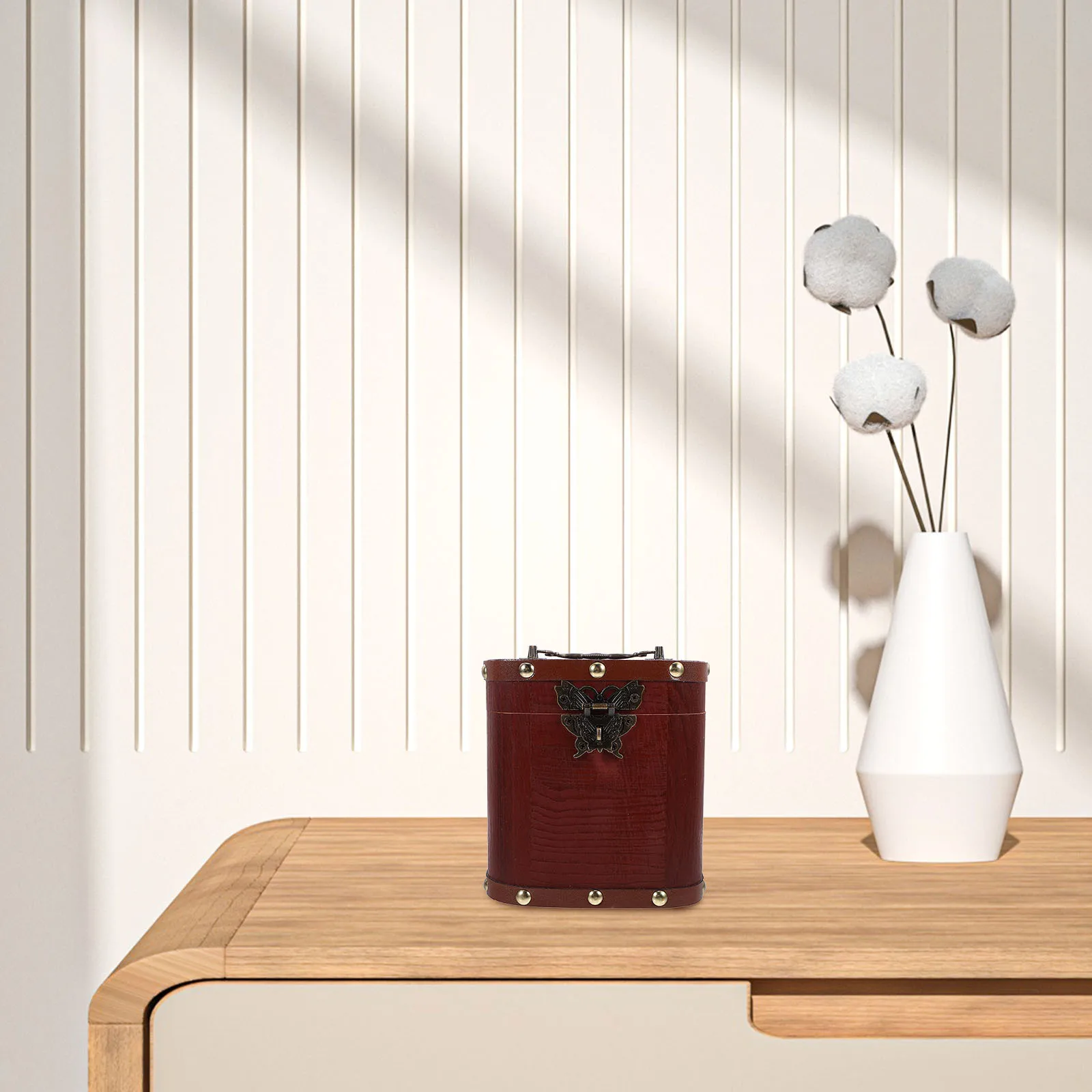 Houten Spaarpot Slot Retro Schatkist Geldbesparende Doos Kinderen Educatieve Muntbank Kleine Afsluitbare Opslag Vergrendeling Bank Kinderen