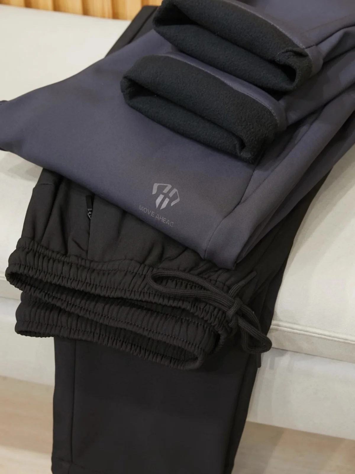 

Warm Fce Lined Straight Leg Casual Pants for Men Windproof Water Resistant Skin Friendly Faionable Autumn Winter Trousers