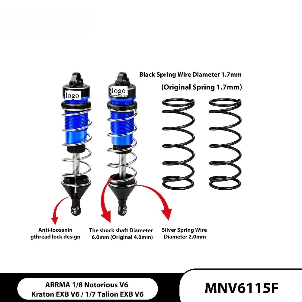 RC Car Upgrade Reinforced Front Shock Shaft For 1/8 Arrma Mojave V3 Notorious Outcast Kraton 6S Typhon EXB V6 custom size parts
