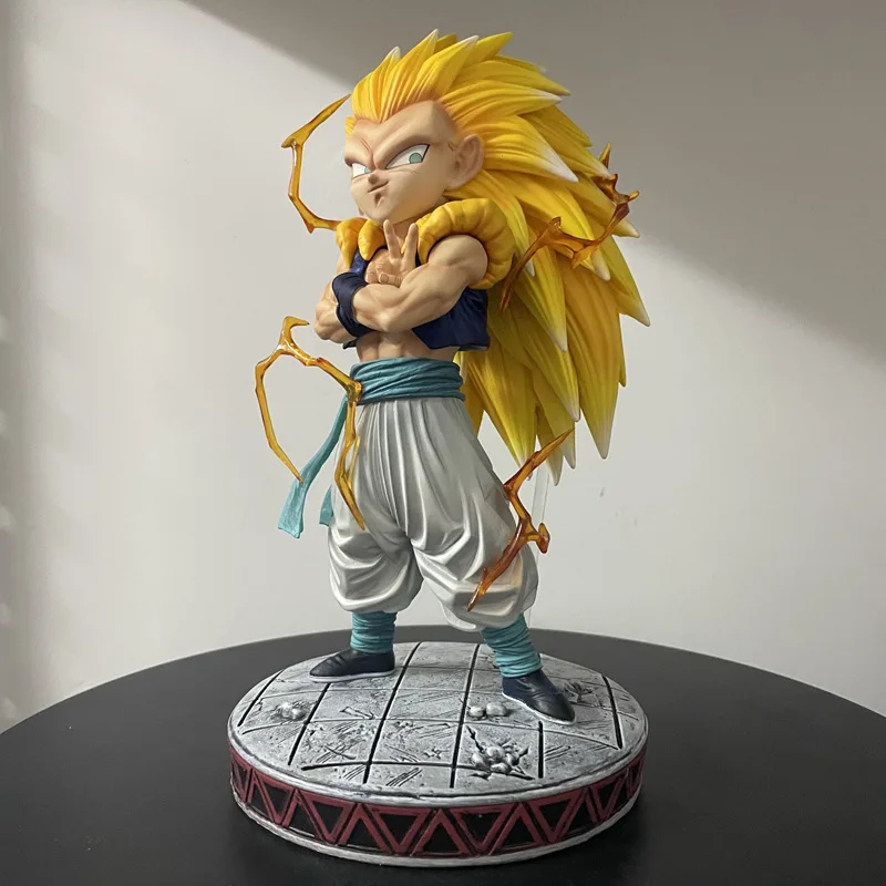 

In Stock 25cm Anime Dragon Ball Gotenks Super Saiyan 3 Figure with Base PVC Collectible Statue Toy Gift for Fans