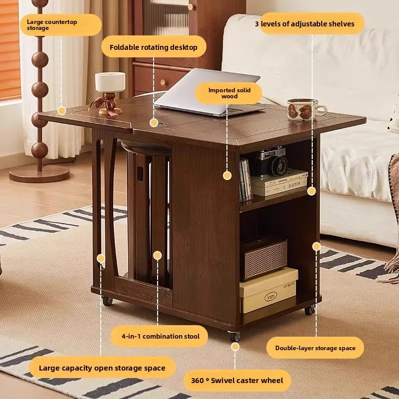 Журнальный столик, съемный складной боковой столик, столик-тележка, диван, боковой шкаф