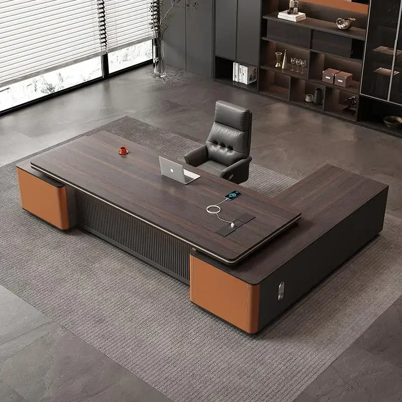 Cabinet Large Executive Desk Wood Supplies Drawers Asthetic Executive Desk Writing Designer Mesa Para Computador Furniture