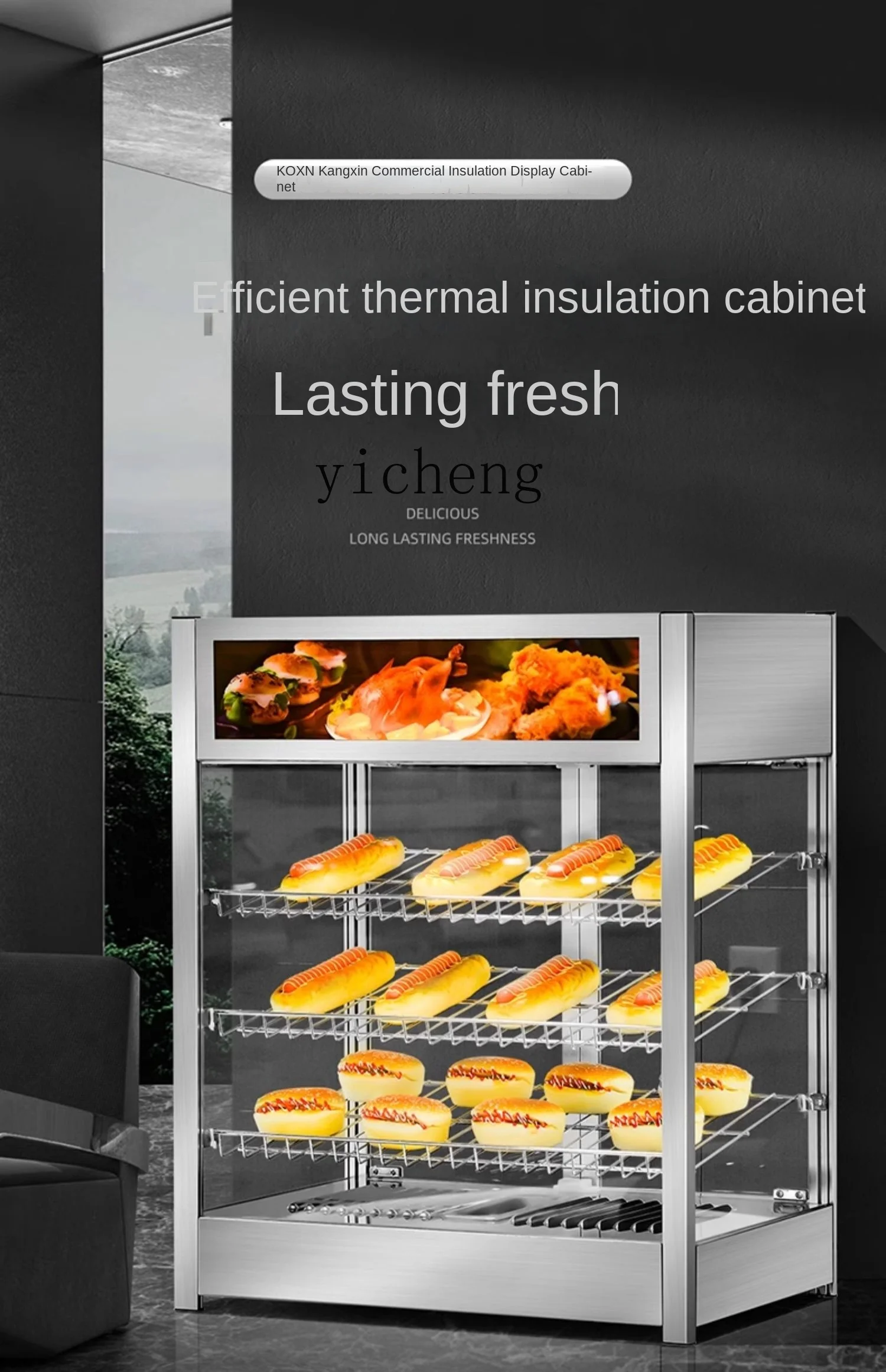 Tqh Thermal Insulation Display Cabinet Commercial Heating Egg Tart Constant Temperature Thermal Insulation Display Cabinet