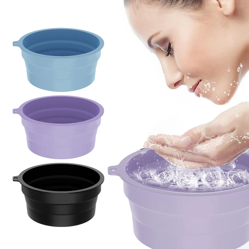 อ่างน้ำแข็งพับได้สำหรับทำความเย็นและผ่อนคลายผิวหน้า อุปกรณ์ดูแลความงามแบบพกพา