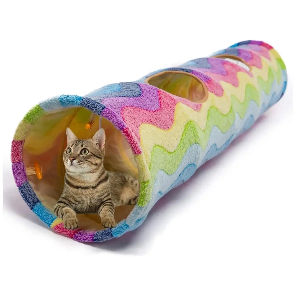 

ZYZPET Cat Plush Tunnel Toy With Ball For Cat Kitten Dog Rabbit 47.2Inch/120Cm