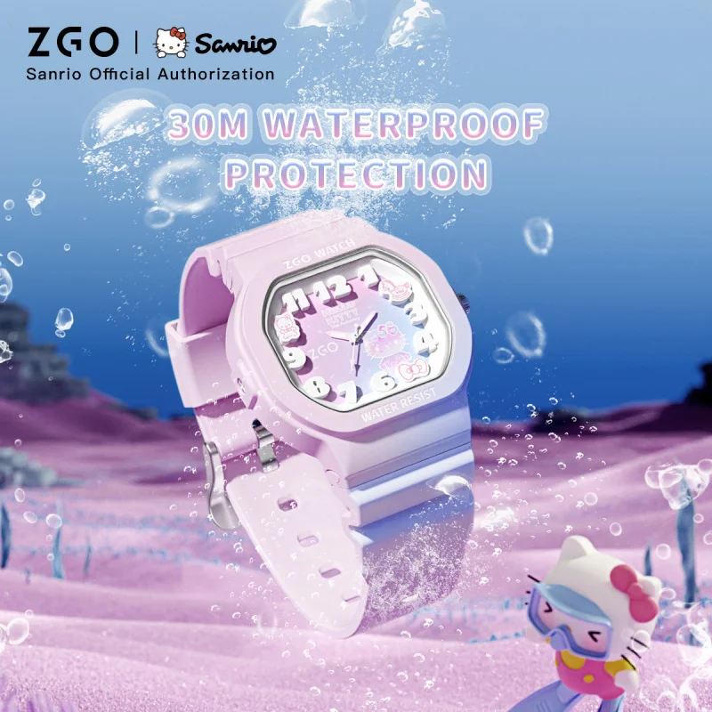 [50th Anniversary Limited] ZGOx Sanrio HelloKitty Watch For Woman 30M Waterproof Luminous Ladies Watch Birthday Gift 357