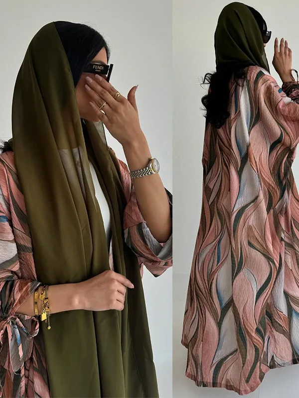 

Long Printed Cardigan Ethnic Style Women's Vintage Cover up Open Front Health Cloth Autumn Fashion Ladies' Outerwear