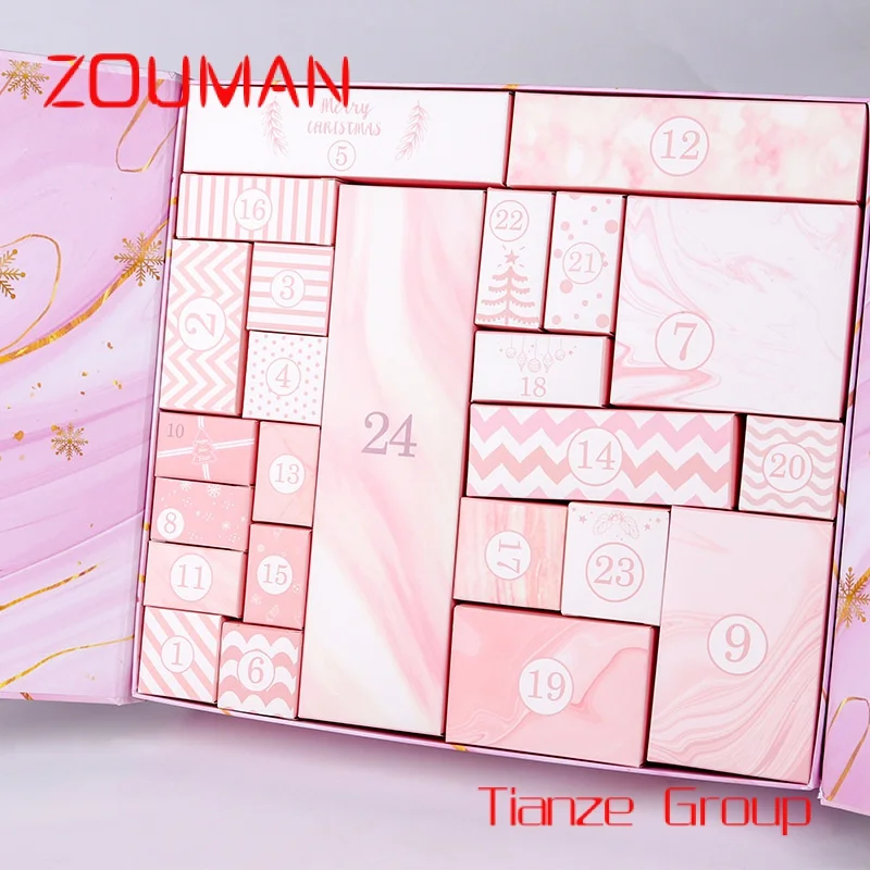 Custom Design Cosmetische Adventskalender Box Dubbele Deur Verpakking Geschenkdozen