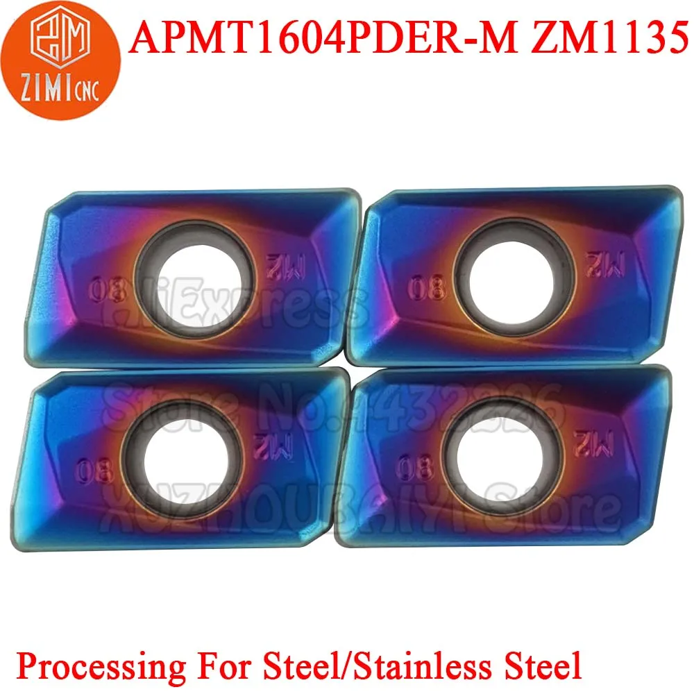 Imagem -03 - Pder Apmt 1604 Inserções de Trituração do Carboneto Ferramentas Torneamento Cnc Cortador Lâmina para Bap 400r Apmt1604pder-m Zm1135 Apmt1604pder m Apmt1604