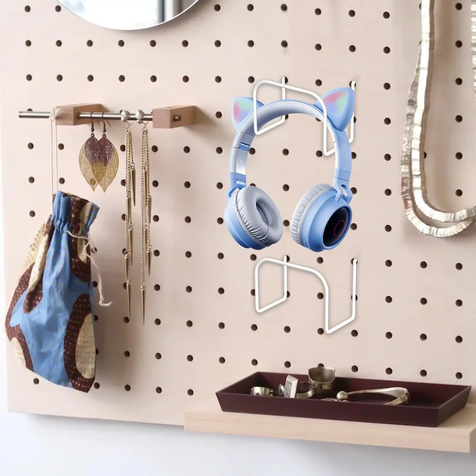 Ganchos de Metal para tablero perforado, ganchos para herramientas, soporte de Metal para auriculares, corbata, entrenamiento, cocina, taller, garaje, arte, artesanía, ajuste espacial