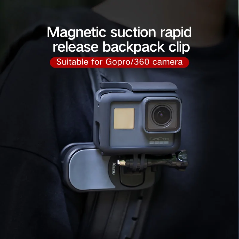 

Magnetic suction rapid release backpack clip suitable for Gopro/360 camera