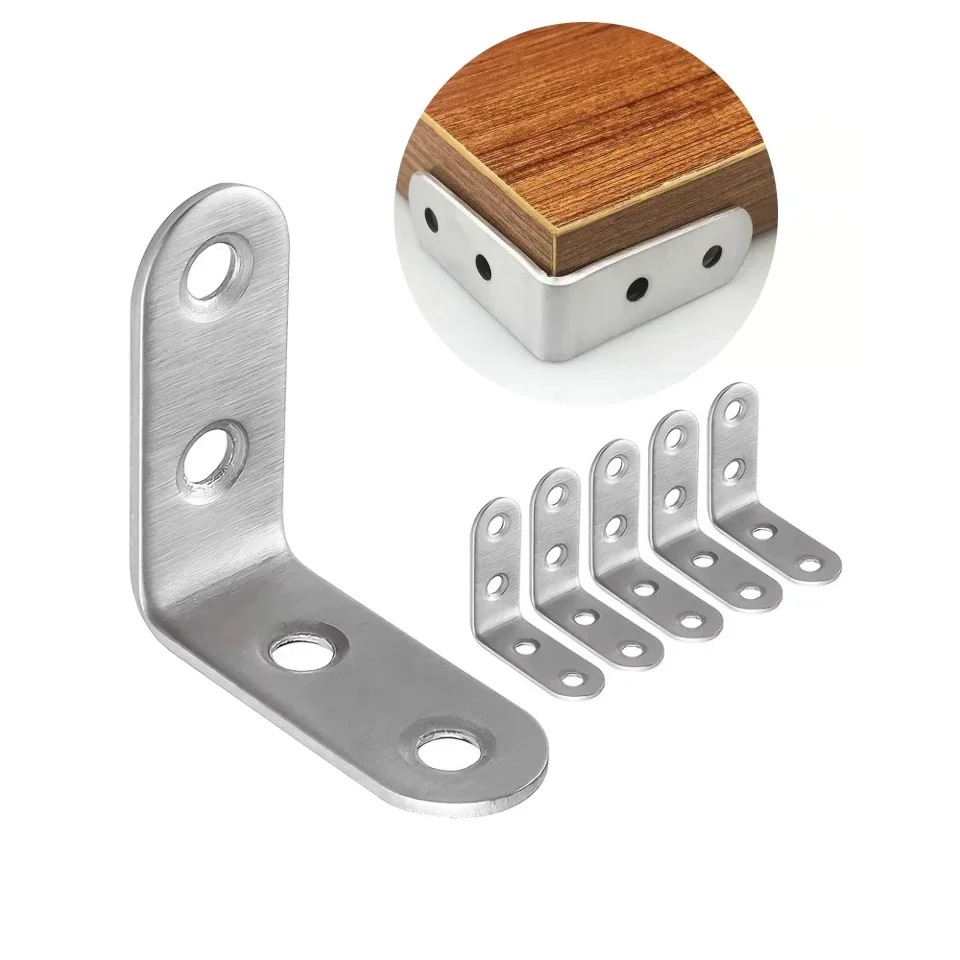 10PCS 90 degree angle bracket, stainless steel angle bracket fastener, wall bracket, shelf, table, chair hanger