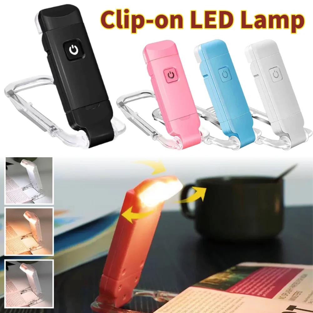 

Mini Book Light USB Rechargeable Eye Protection Night Light Portable Clip Desk Light Bookmark Read Light for Night Reading