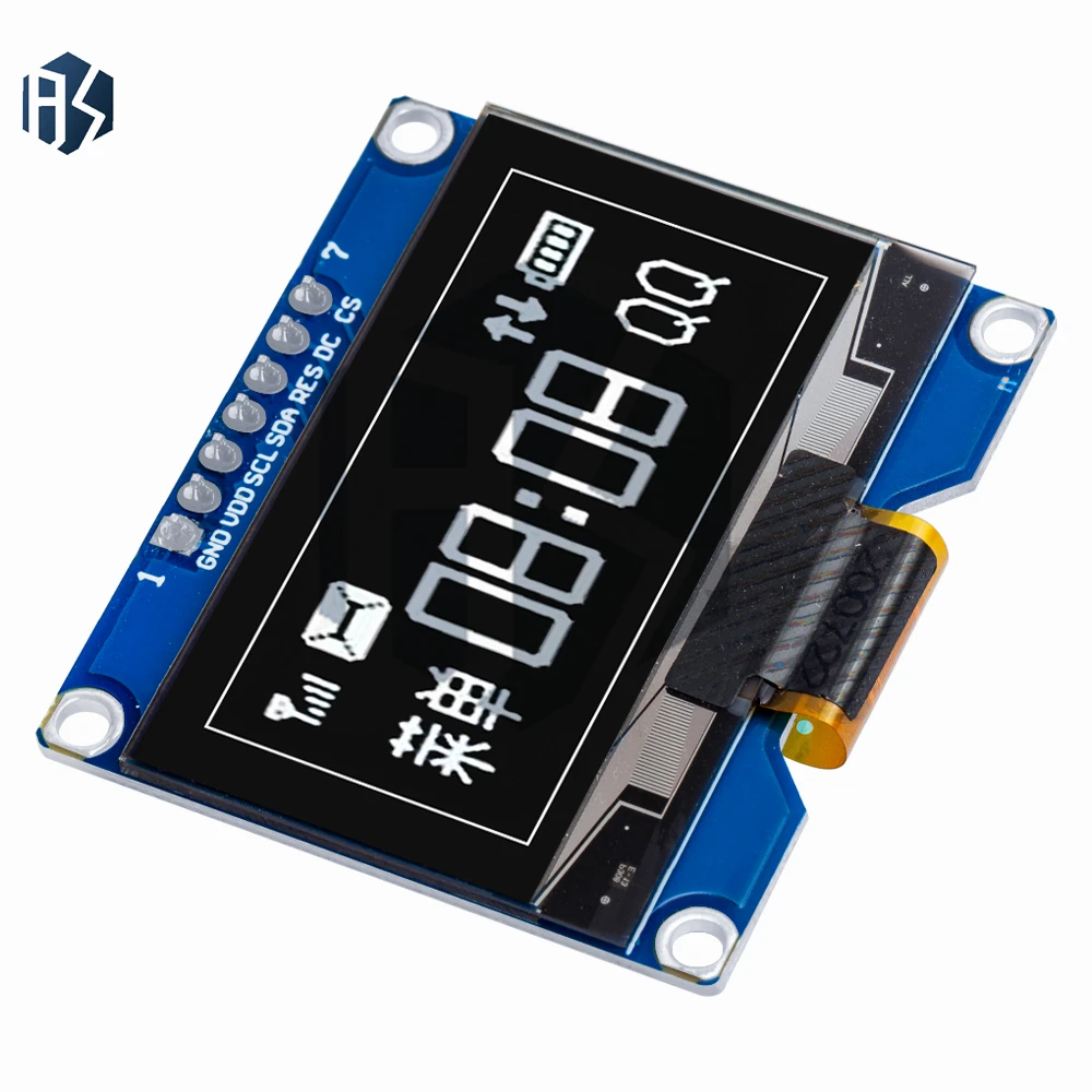 1.54 polegadas 7PIN Branco Azul Módulo de Tela OLED SSD1309 Drive IC Compatível para SSD1306 Interface SPI 128*64