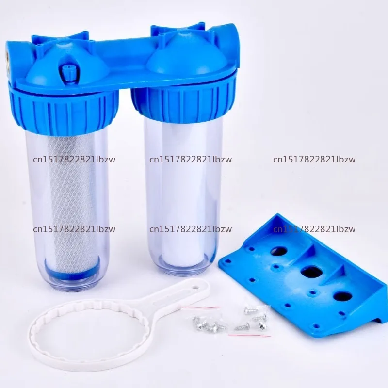 1Set 10inch Two Stage Filter Bottle Washable Filter Element Household Kitchen Tap Water Pipeline Filter Water Purifier