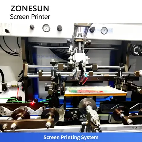 ZONESUN ZS-SWP2 Fully Automatic Single-Color Screen Printing Machine for Round Bottle High Speed Industrial Printer