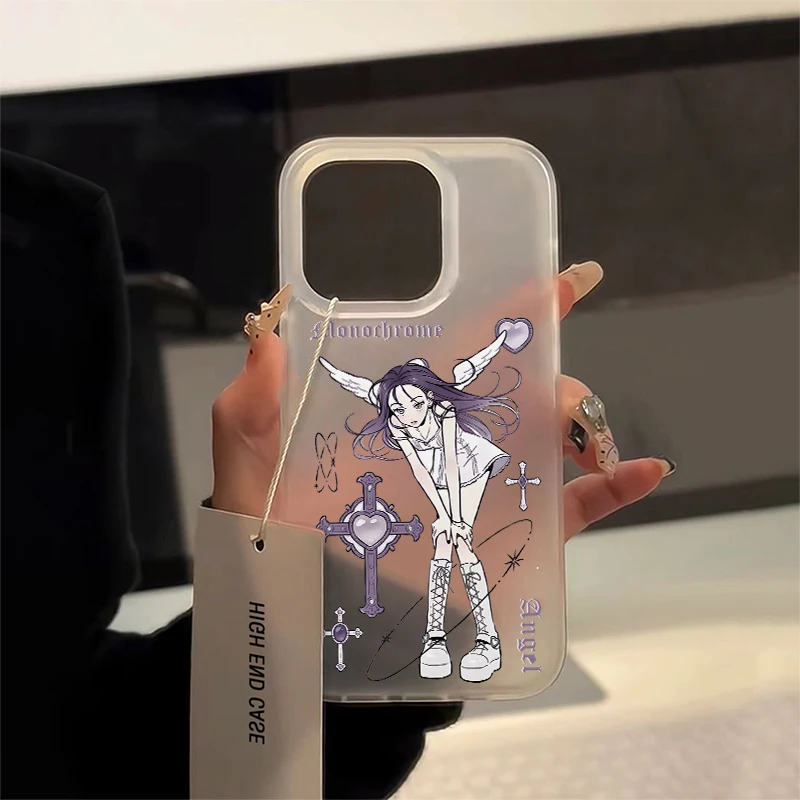 Japan Korea Sweet Cool Girls Phone Case For IPhone 16 PRO 15 14 13 12 11 Promax Xr Xs 7 8 Plus SE Minimalism Shockproof Cover