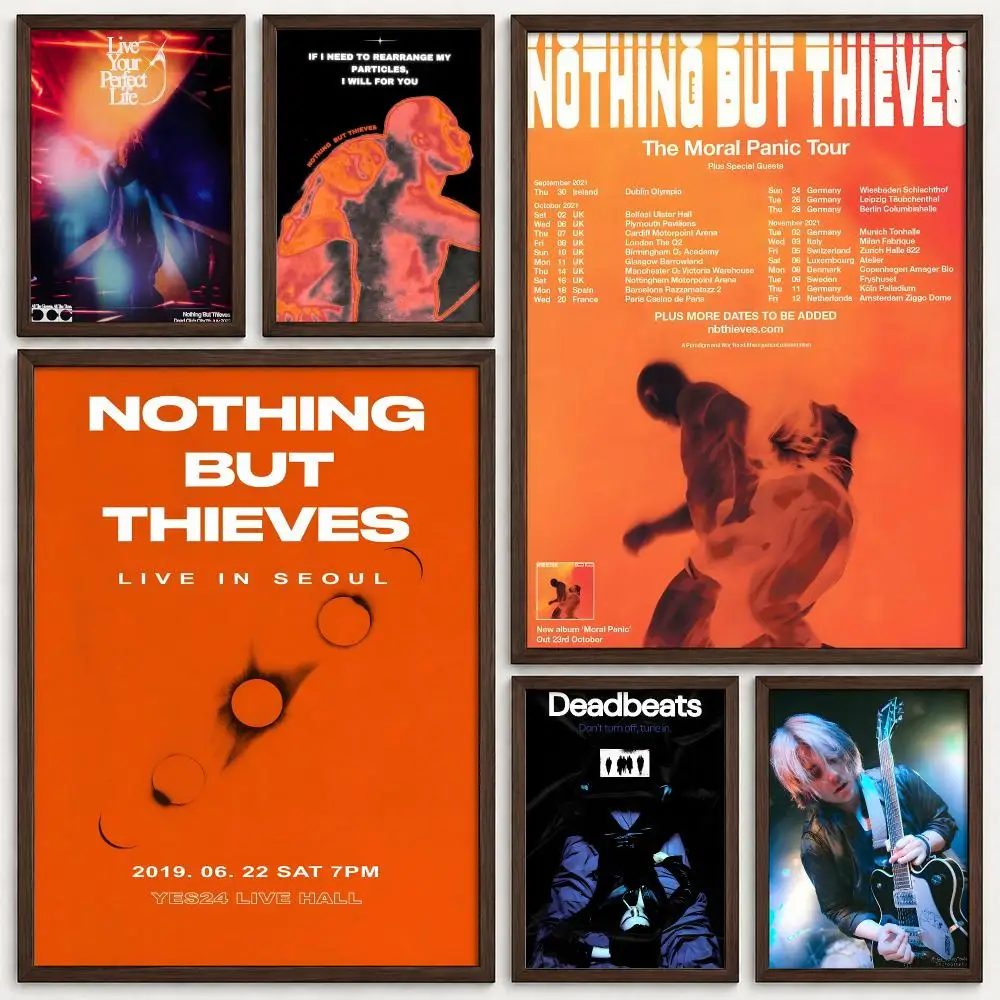 Band Nothing But Thieves Poster Self‑Adhesive Waterproof PP Poster Coffee House Bar Wall Art Sticker Room Home Decor