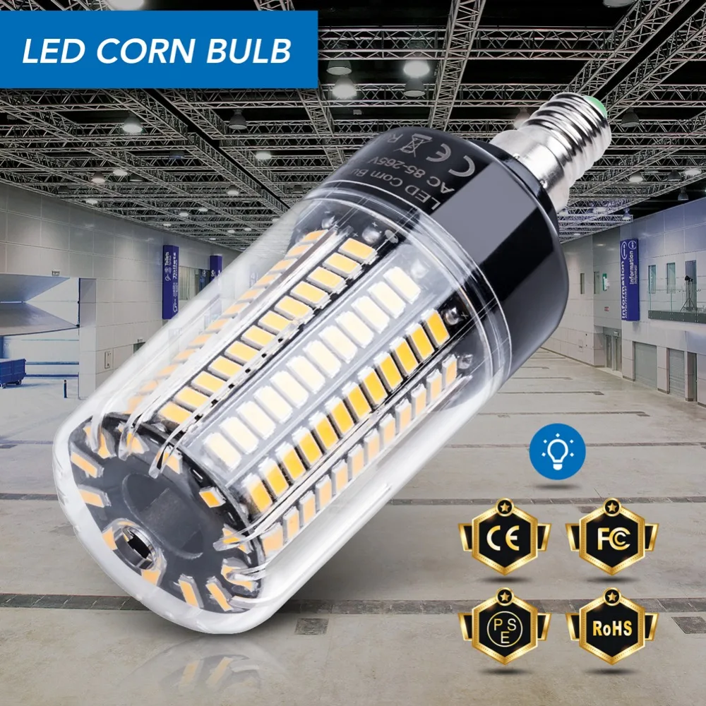 

E27 LED Light E14 AC85-265V Corn Bulb lamp led Bombillas 28 40 72 108 132 156 189leds Energy saving lights Lampada More Bright