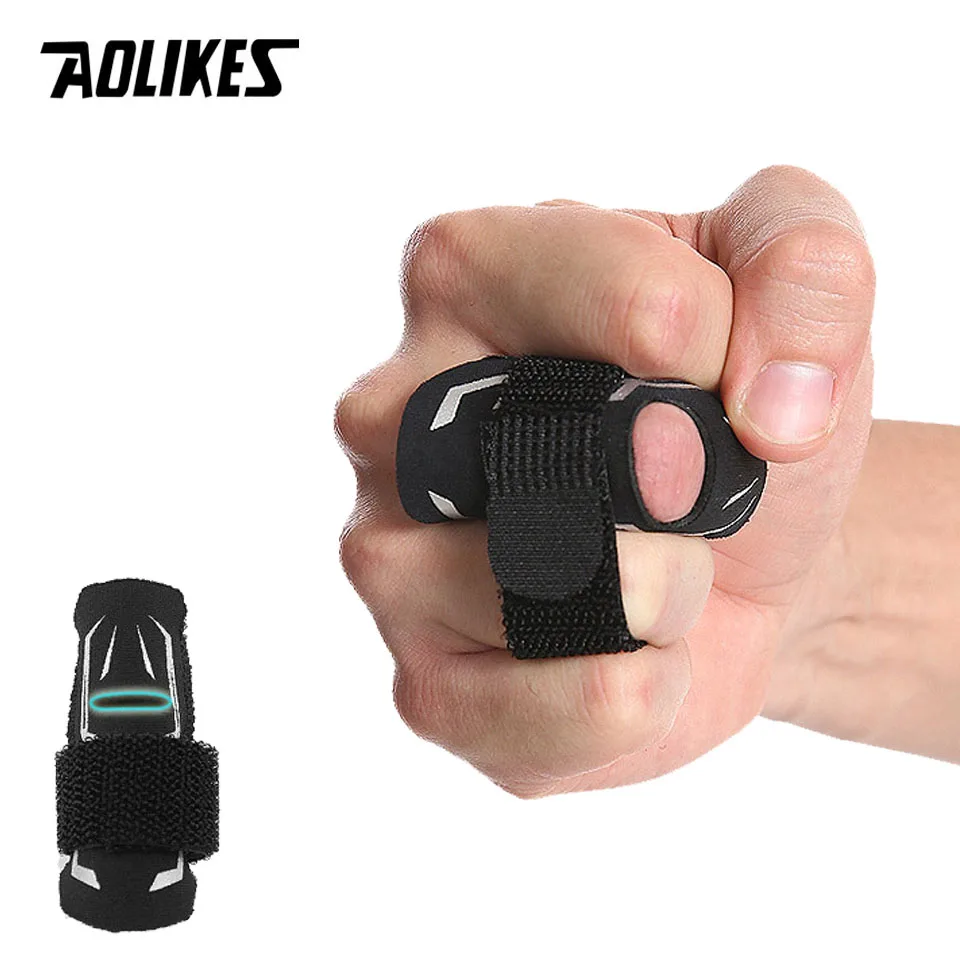 AOLIKES 1PCS Finger Splint Guard Bands Compression Breathable Finger Sleeve for Basketball Sport Aid Support Wrap Caps Protector