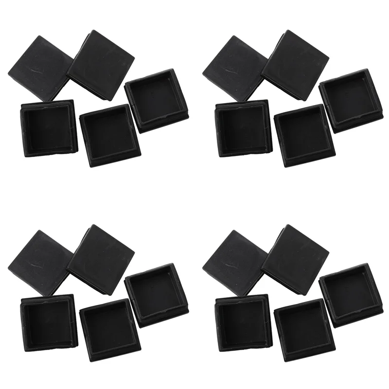 BAAU 20 Stück quadratische Endkappen aus Kunststoff, Rohreinsätze, 50 mm x 50 mm