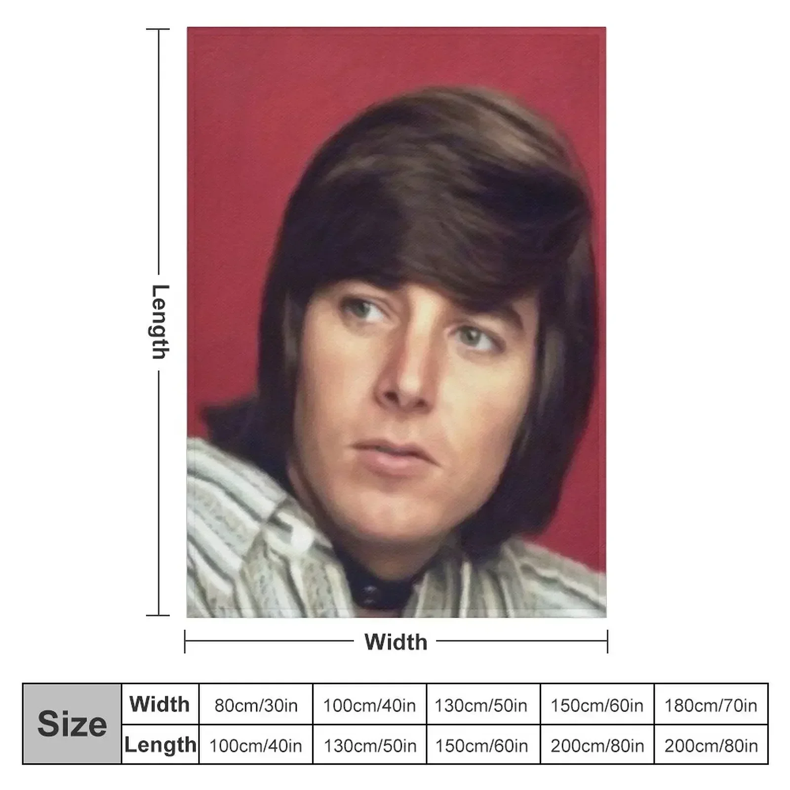 Bobby Sherman, Music Star Throw Blanket couch cozy soft plush fuzzy picnic outdoor blanket