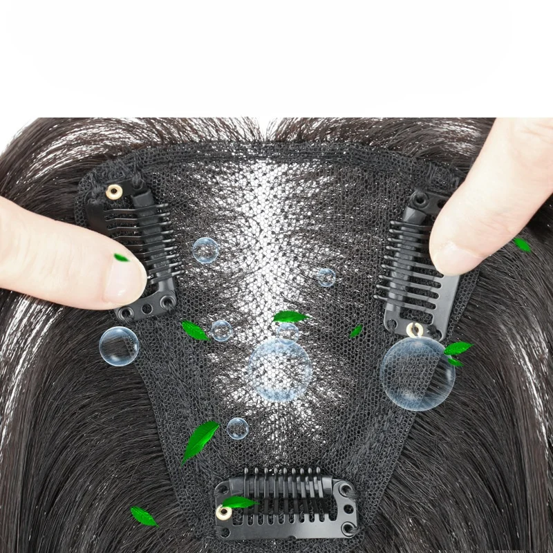 7x9cm 9x10cm Natural Color/Mocha Human Hair Topper Hairpiece T-shaped Swiss net For Women Daily Wear Invisible Hair Piece