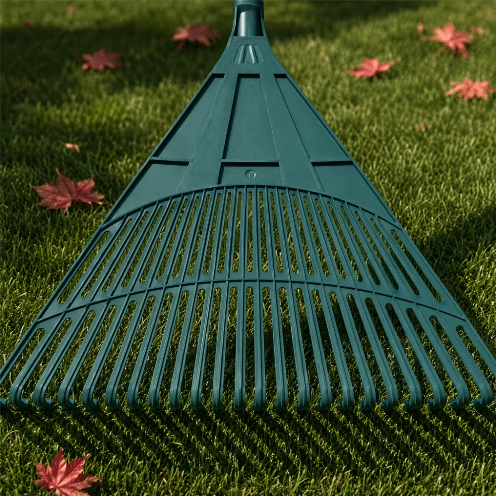 Transplanting Plastic Grass Rake High Strength Portable Compact Leaf Rake High Hardness Heavy Duty Gardening Tool Lawn Cleaning