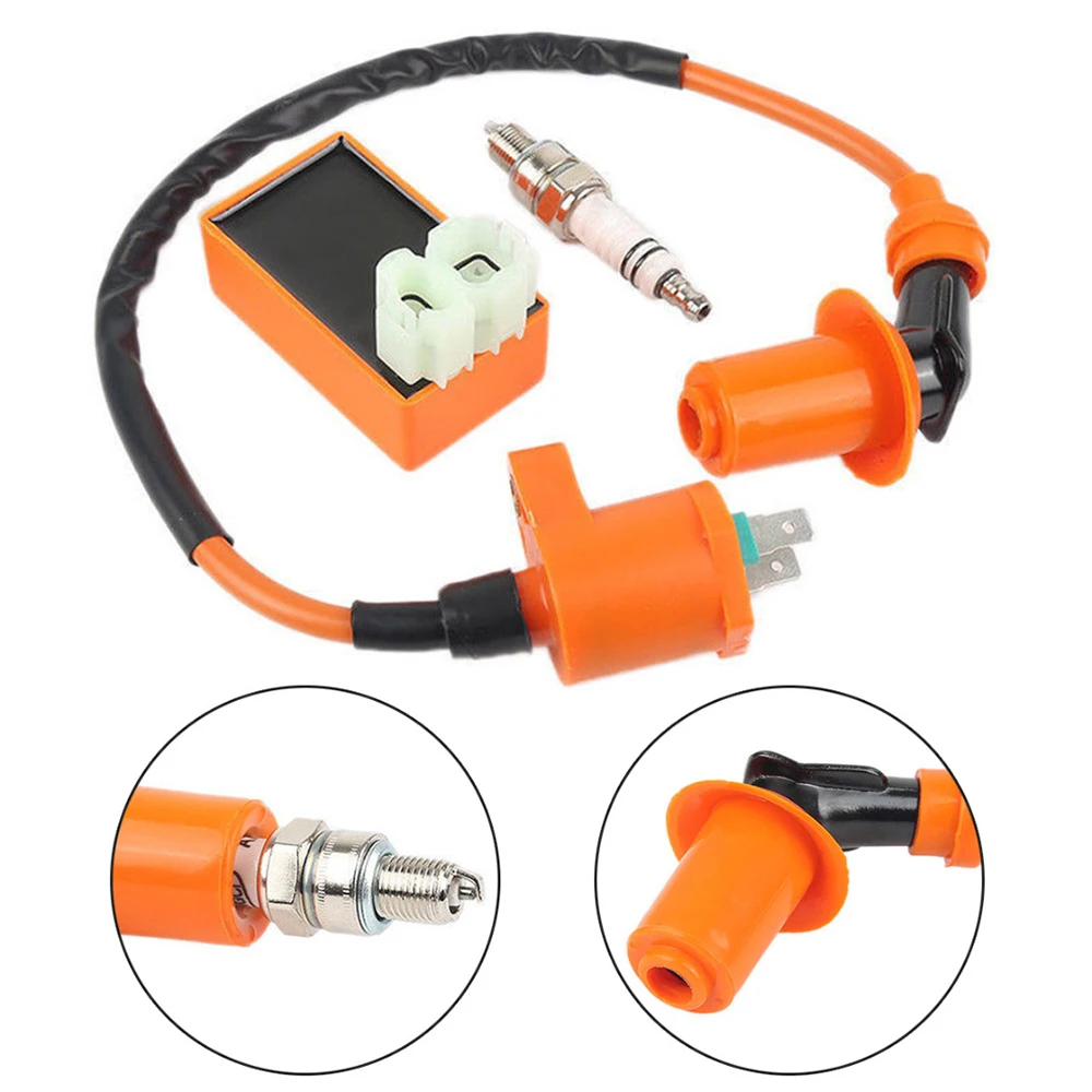 

Ignition Coil CDI Box With Electrode Spark Plug Kit 6 Pin Ignition Coil CDI Box With Electrode Spark Plug