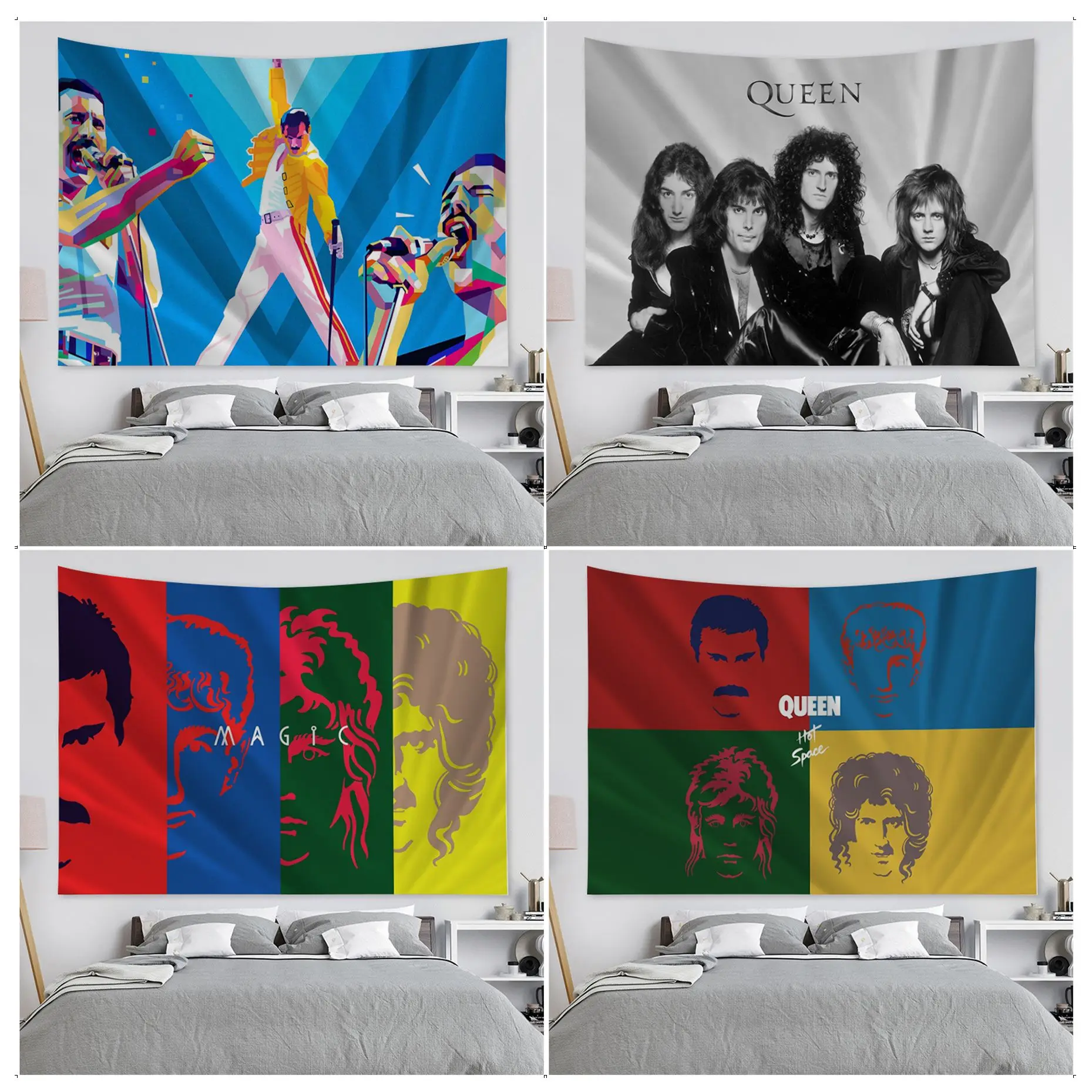 

Freddie Mercury Queen-Rock-Band Tapestry Chart Tapestry Home Decoration hippie bohemian decoration divination Hanging Home Decor