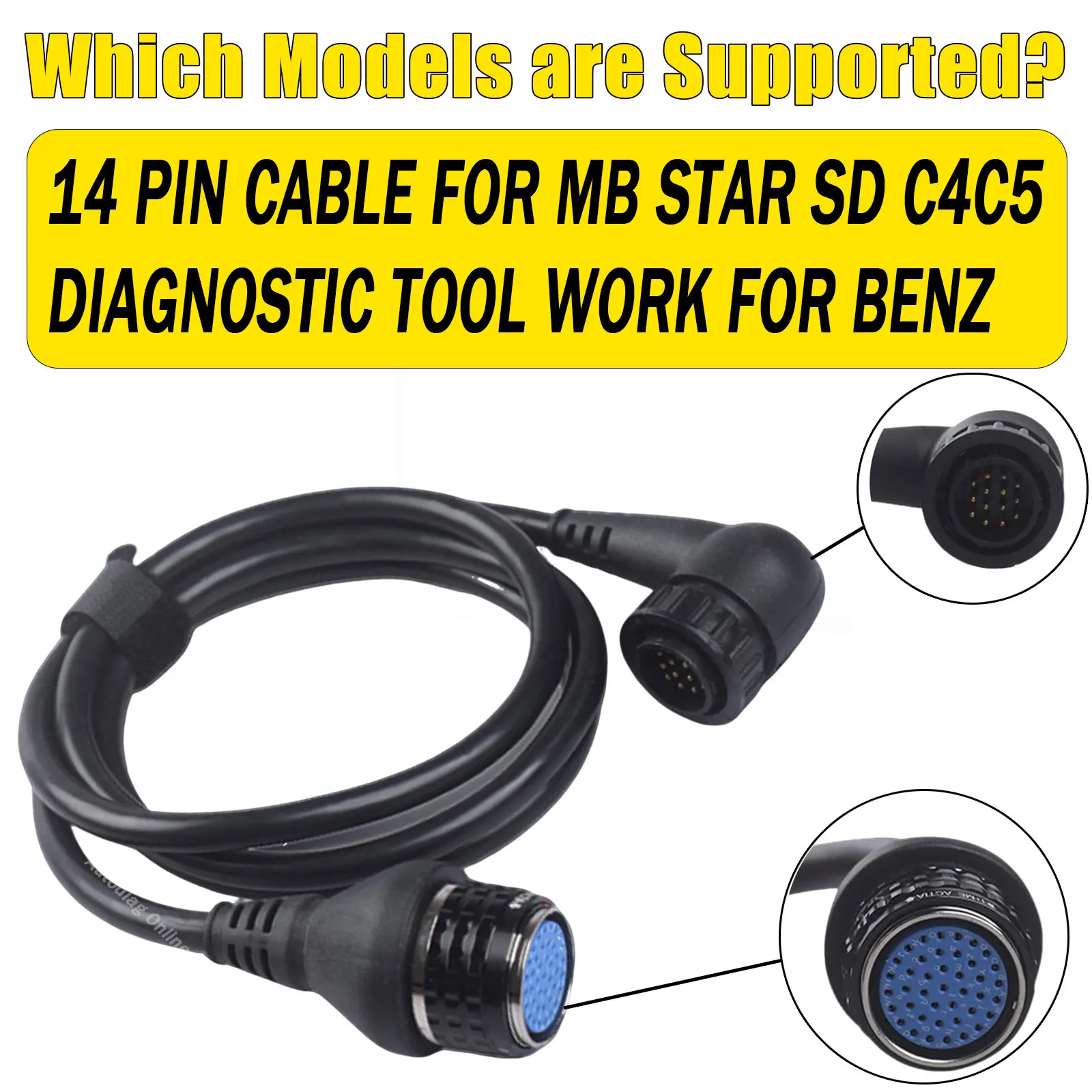 OBDII Adapter Cable 14Pin to 38Pin For MB Star SD C4 C5 Diagnostic Scanner Connector 16Pin to 38Pin For Mercedes Benz OBD2 Scan